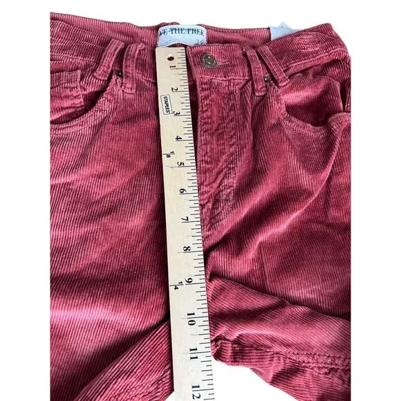 We The Free Riser Taker High Rise Straight Corduroy Pants Wine Womens 28